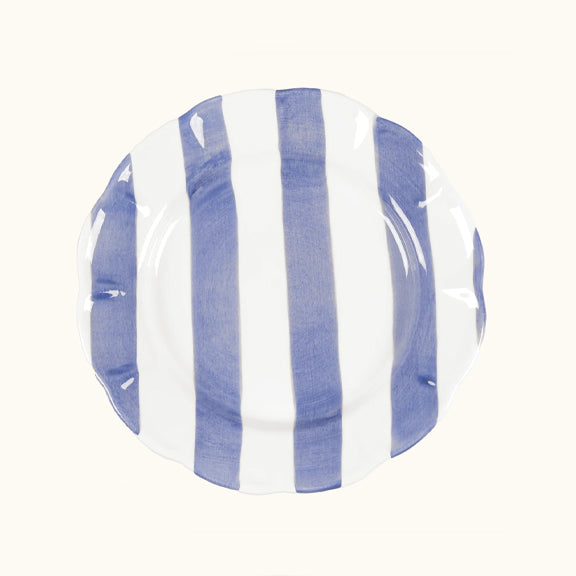 Middagstallerken Striper Mørk Blå/Hvit  - By Pick A Poppy