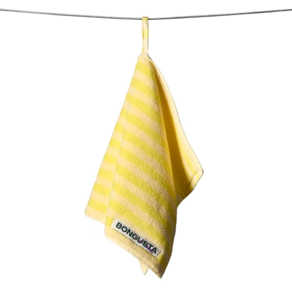 Naram Guest Towels Pristine and Neon Yellow  -  By Bongusta