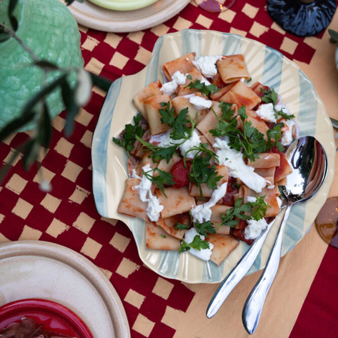 Serveringsfat Armona Stripe Blå/Hvit - By ByOn