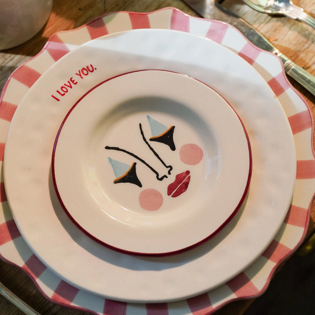 Middagsfat Rosa Frynser - By Anna+Nina