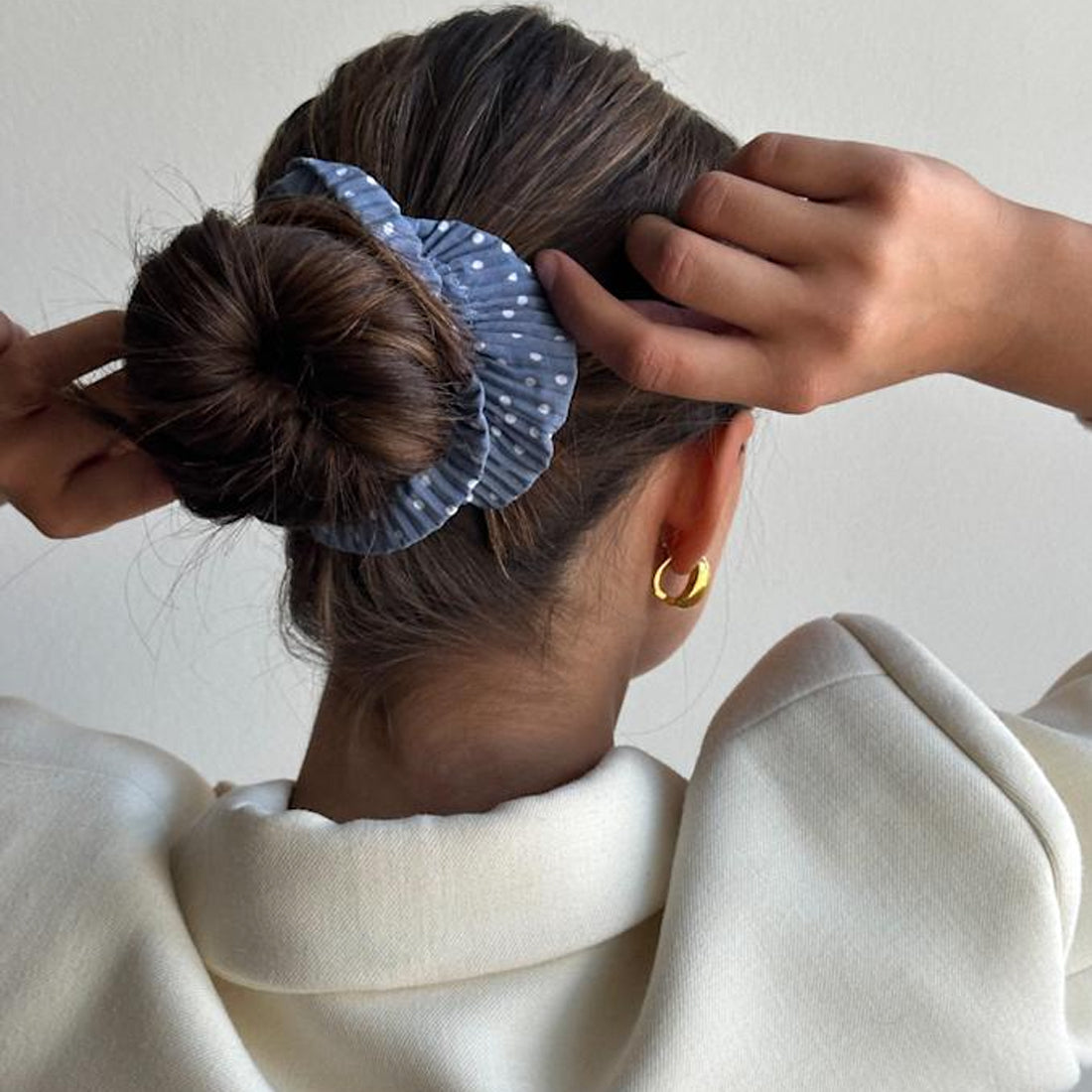 Scrunchie Prikkete Blå - By Pico Copenhagen