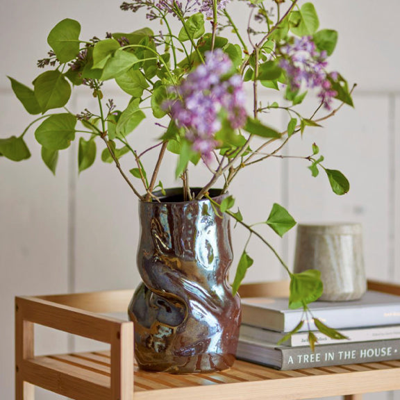 Apio Vase Sort Steintøy - By Bloomingville