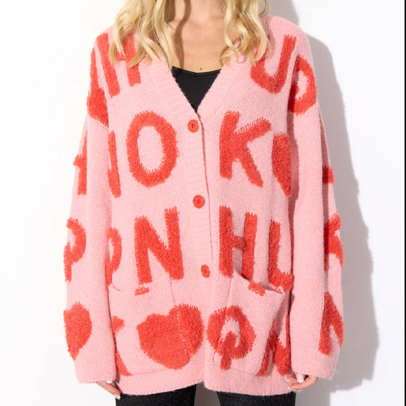 Jenny Strikk Cardigan Pink - By Hunkön
