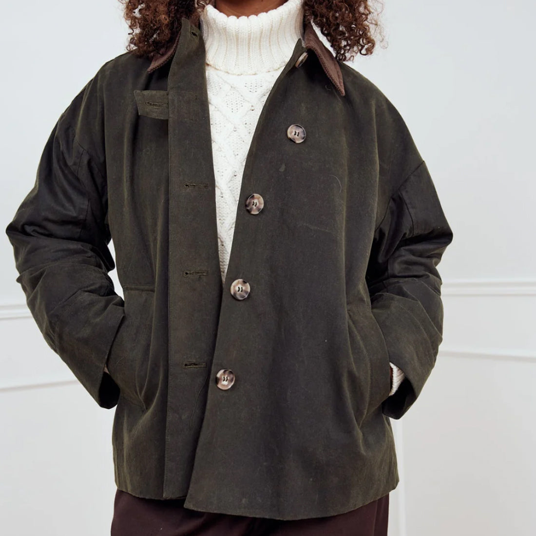 Lupita Wax Jakke Militær Grøn - By Noella