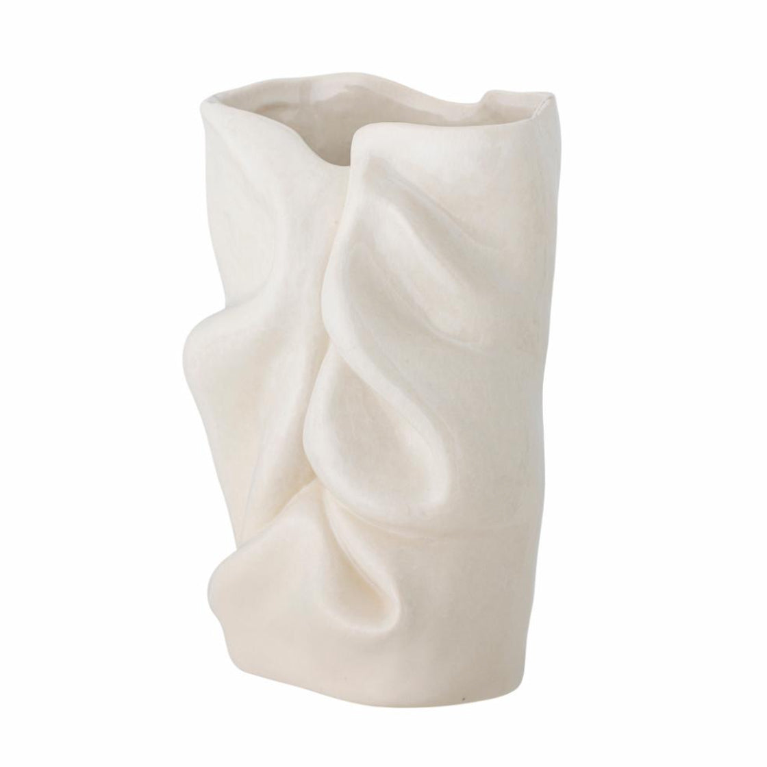 Fabric Vase Hvit Keramikk - By Bloomingville