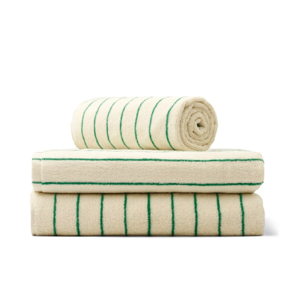 Naram Bath Towels Oure White and Grass - By Bongusta