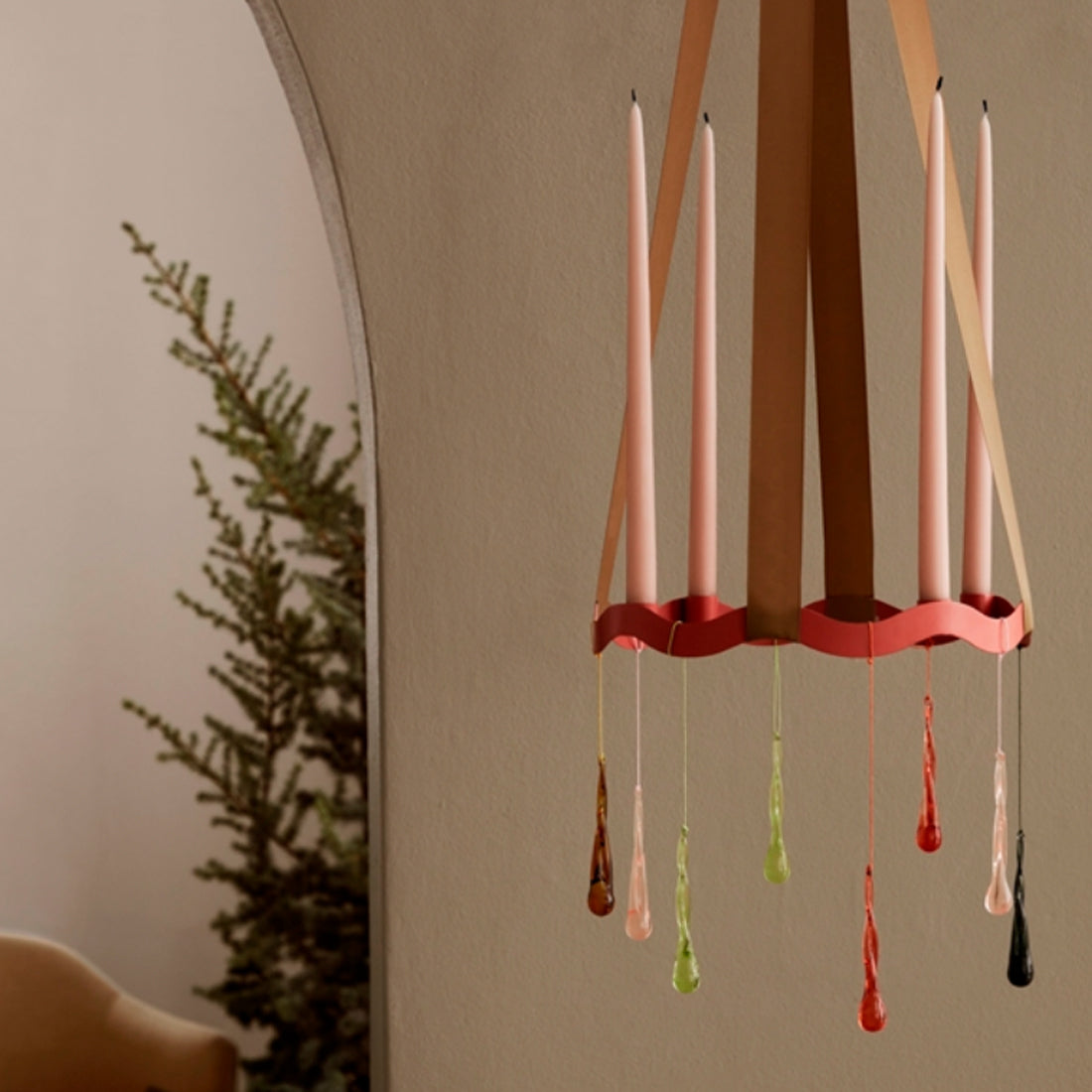 Halo Lysestake/Adventsstake Orange/Rød - By Broste Copenhagen