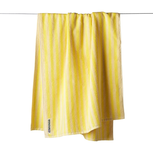 Naram Bath Towels Pristine and Neon Yellow - By Bongusta