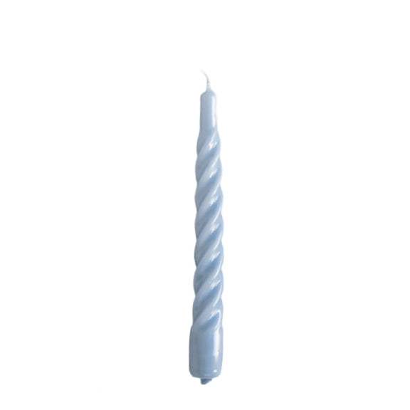 Twisted Candle Dusty Blue 21 cm - By Kunstindustrien