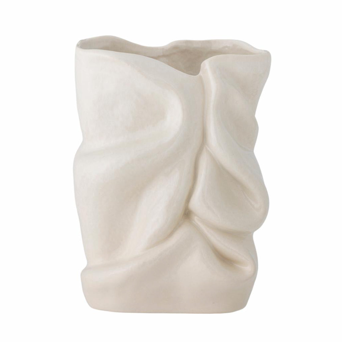 Fabric Vase Hvit Keramikk - By Bloomingville