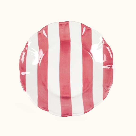 Middagstallerken Striper Rød/Hvit  - By Pick A Poppy