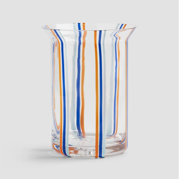 Vase Yogu Stripe Blå/Orange - By &Klevering