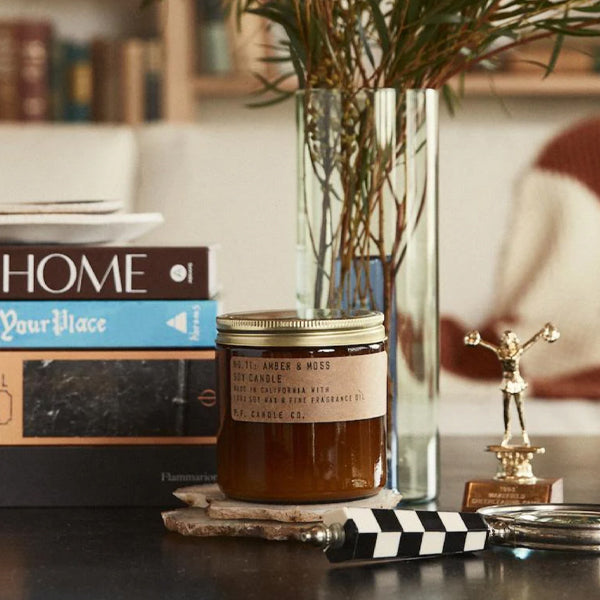 Amber and Moss Soya Candle Large 354 GR - By P.F. Candle Co.