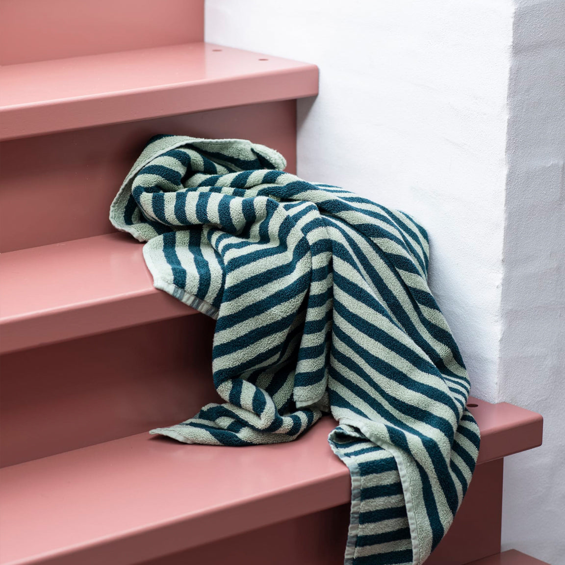 Naram Bath Towels Sea Foam And Deep Teal - By Bongusta