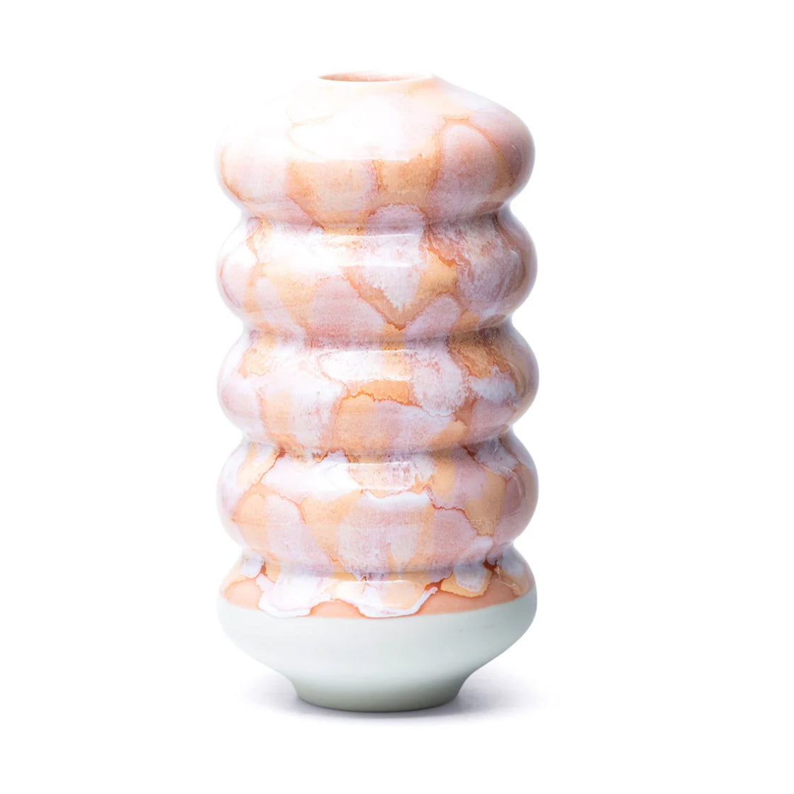 Hana Vase Kiki Large - By Studio Arhoj porselensvase med håndlaget rosa og beige glasur og unik form
