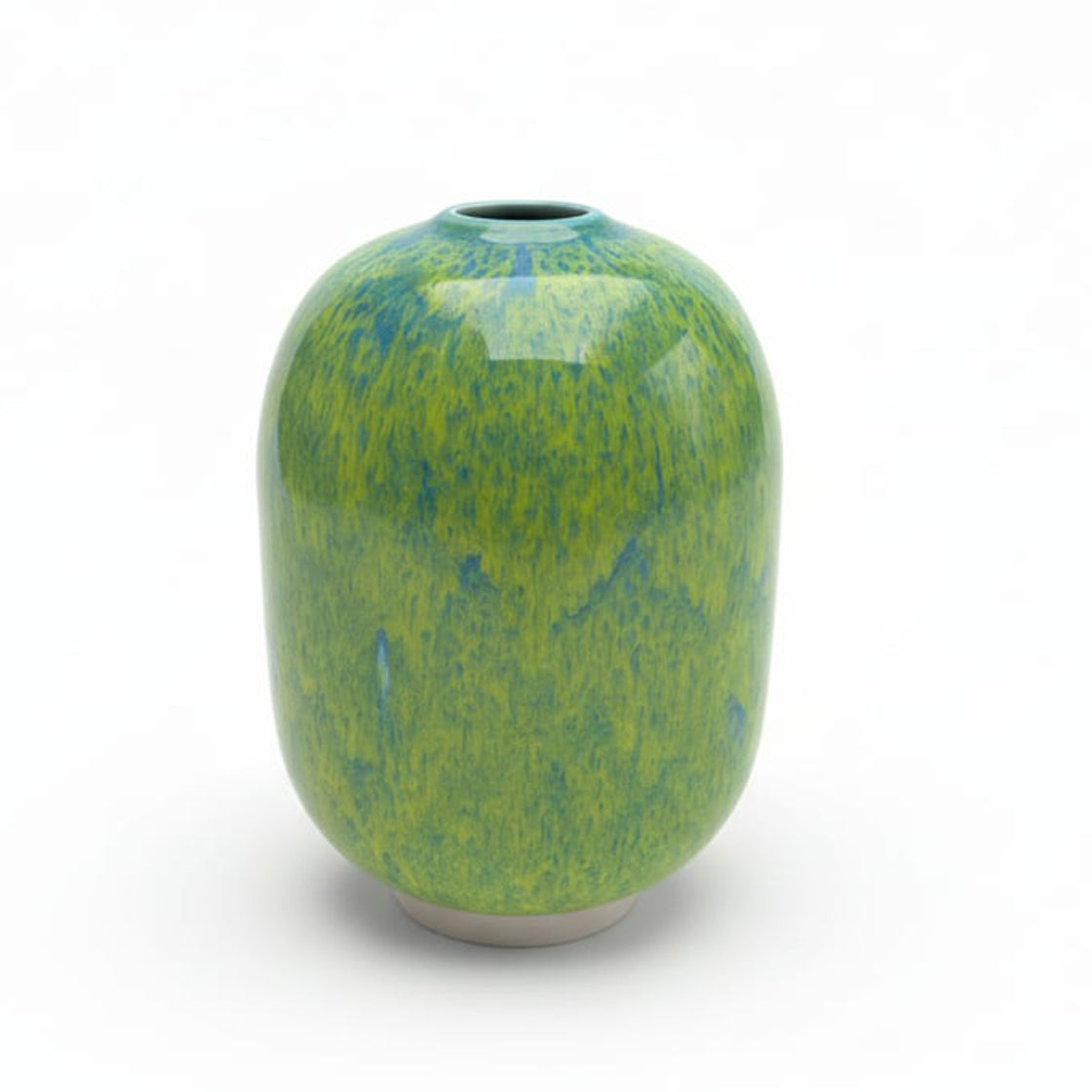 Hana Vase Green/Yellow Large - By Studio Arhoj håndlaget porselensvase med grønn og gul glasur i unik form
