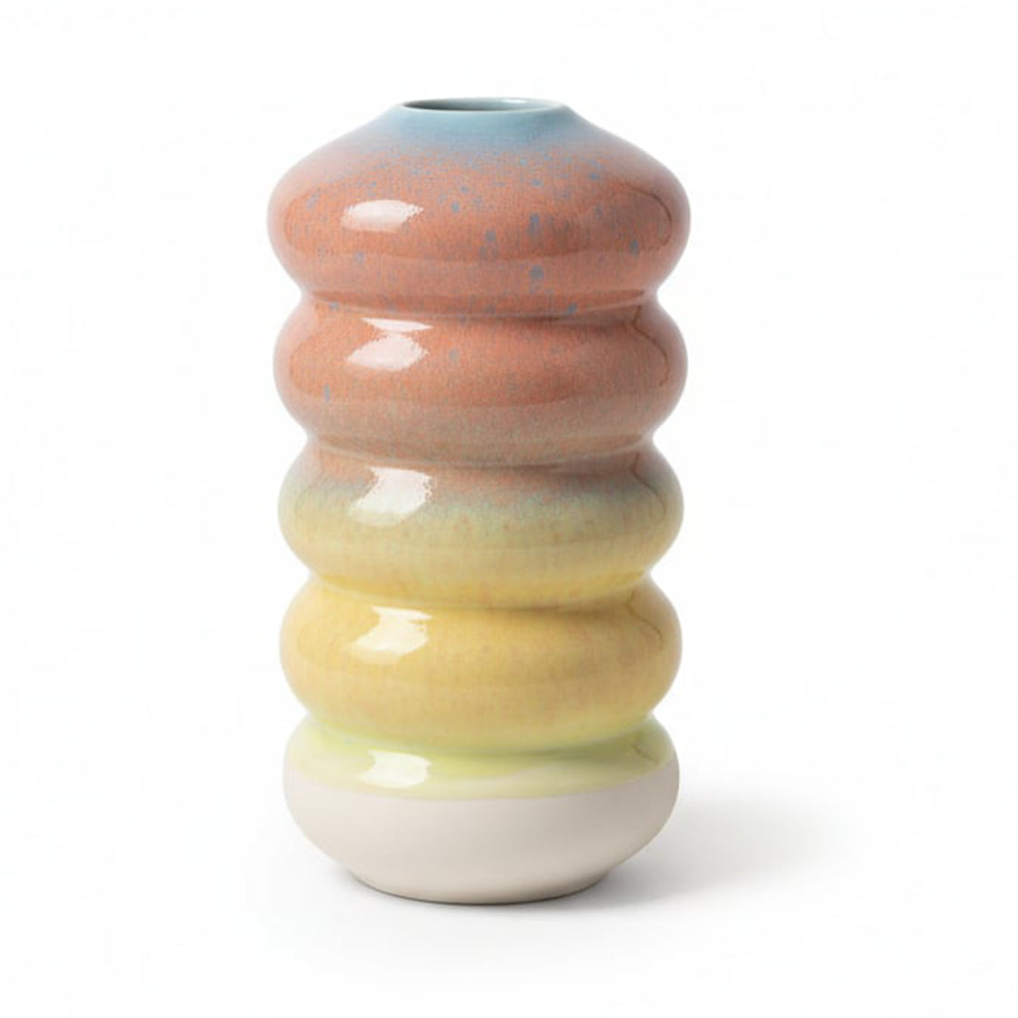Hana Vase Yellow/orange/Blue Large - By Studio Arhoj håndlaget porselensvase med myke fargeoverganger og unik form