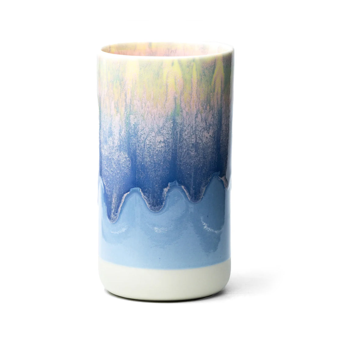 Stash Jar Dreamboat - By Studio Arhoj porselenskrukke med blå og gul glasur i håndlaget design