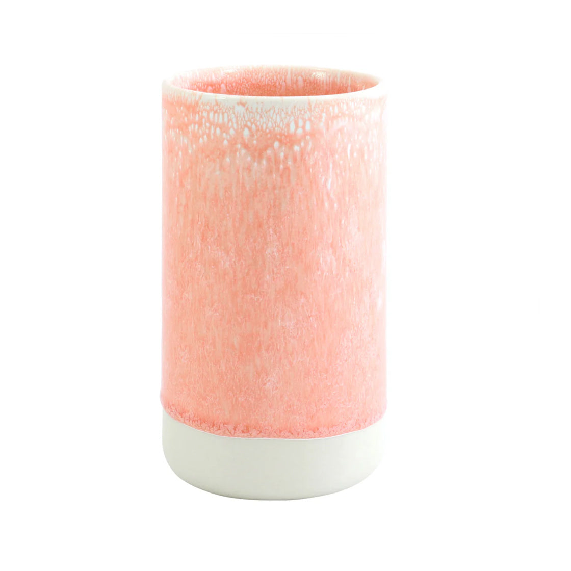 Stash Jar Salmon Stream - By Studio Arhoj porselenskrukke med myk korallrosa glasur og hvit sokkel i håndlaget design
