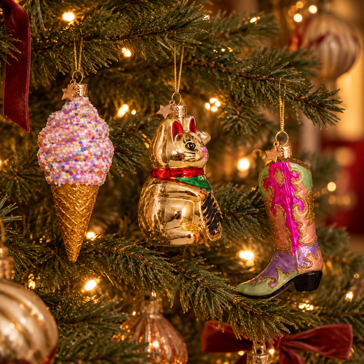 Disco Glitter Iskrem Julekule - av Vondels