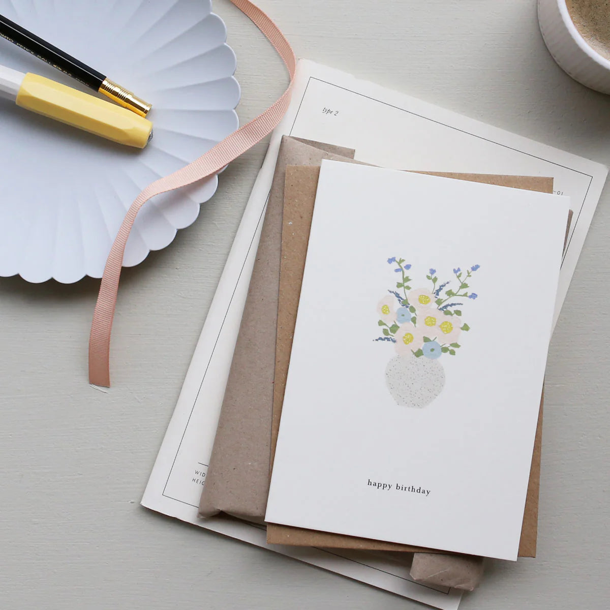 Postkort Birthday Flowers - By Kartotek Copenhagen