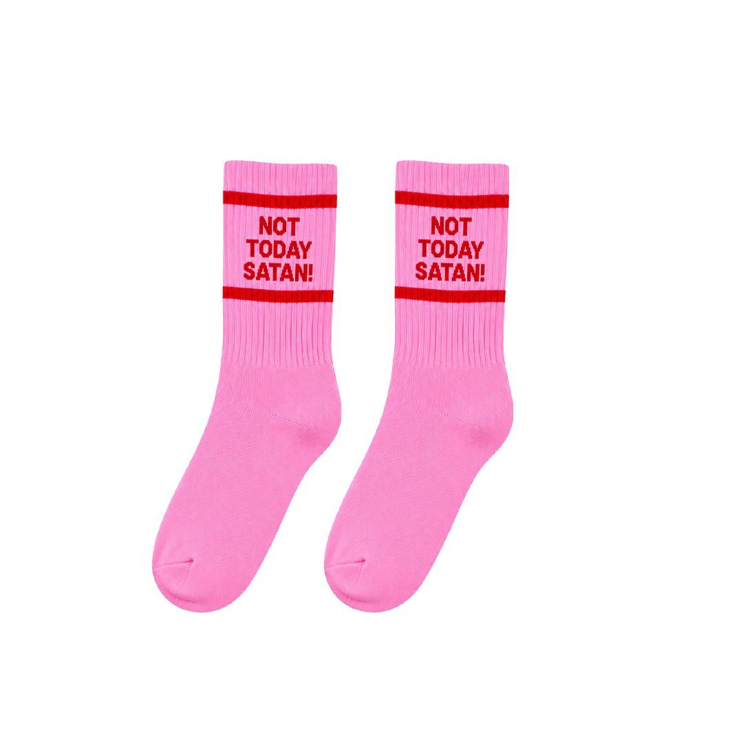 Not Today Satan! (Pink) Sokker - By HEIM Studio