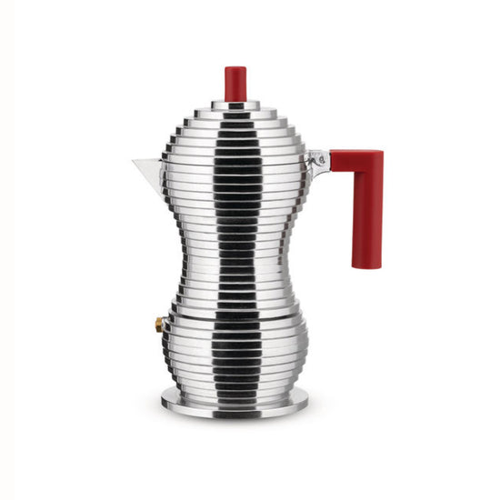 Mokkabrygger Pulcina Aluminium Rød Large 6 Kopper - By Alessi