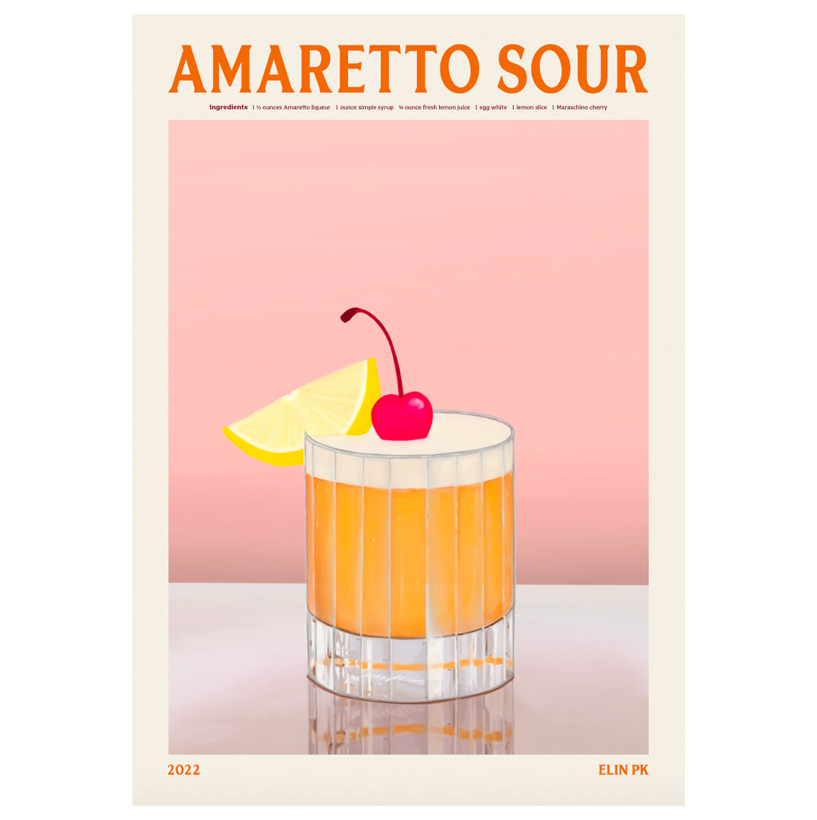 Amaretto Sour Print - By Elin PK