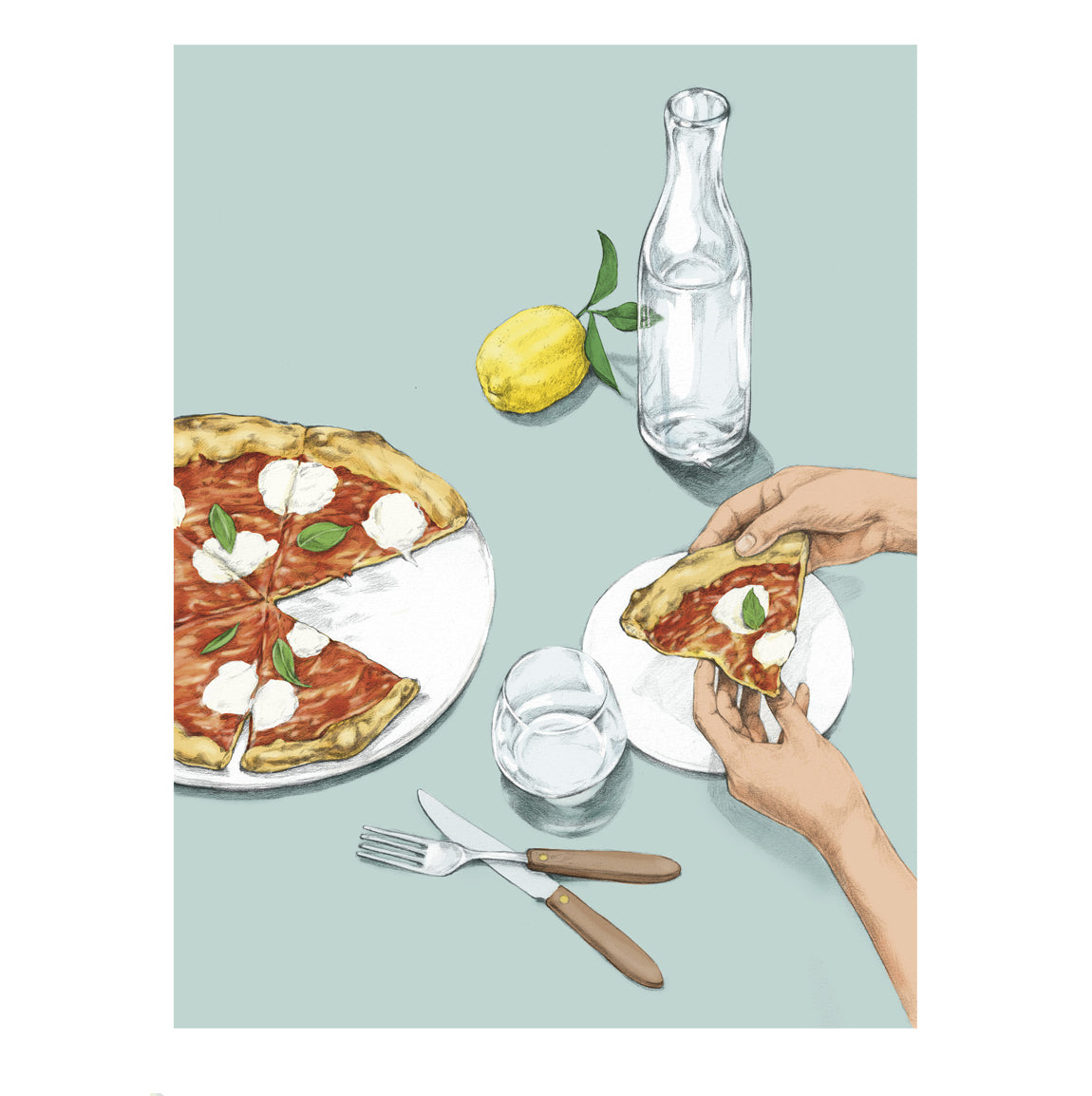 Load image into Gallery viewer, Print, Pizza Margherita- By Åshild Schnelle
