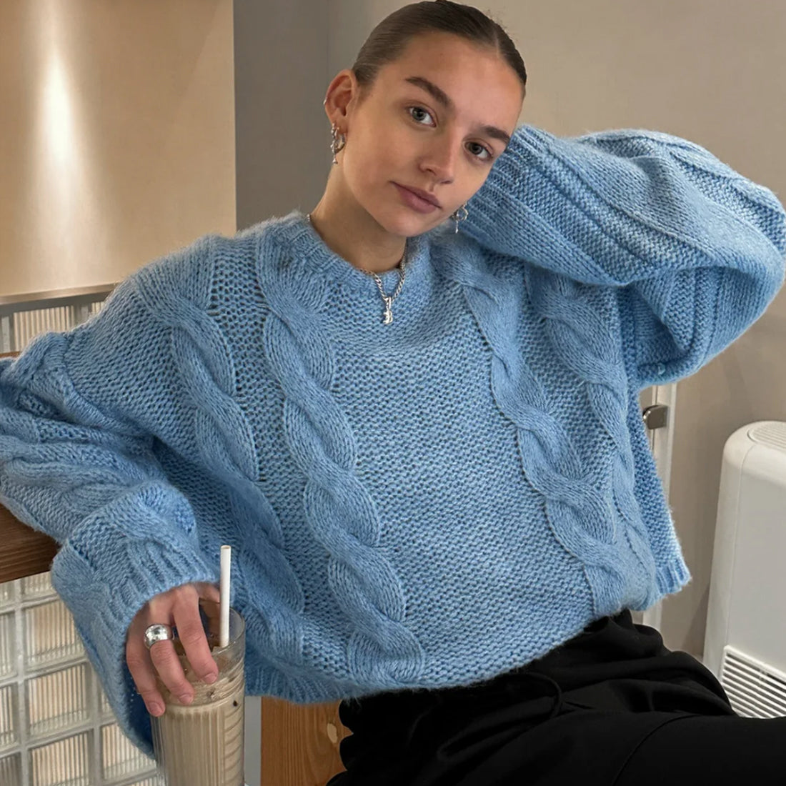 Lyza Knit Light Blue - By Noella