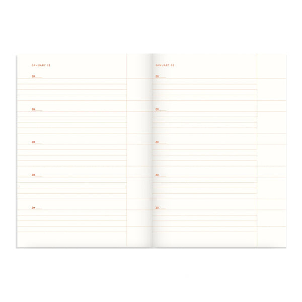 Notatbok One Lina A Day Rosa/Rød Striper - By A-Journal Collection