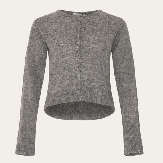 Lya Knit Cardigan Grey Melange - By Noella