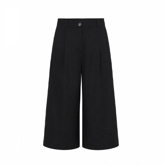 Bukse Cropped Mid-Waist Sort - Stella Nova