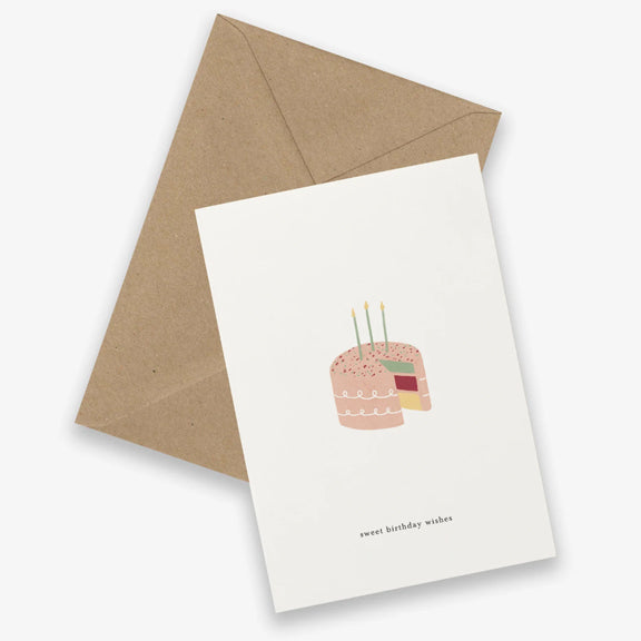 Postkort Layer Cake/Sweet Birthday Wishes - By Kartotek Copenhagen