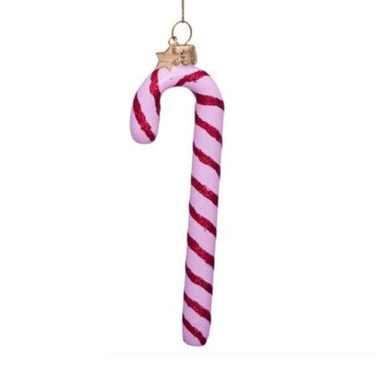 Candy Cane Julekule Rosa/Rød - By Vondels