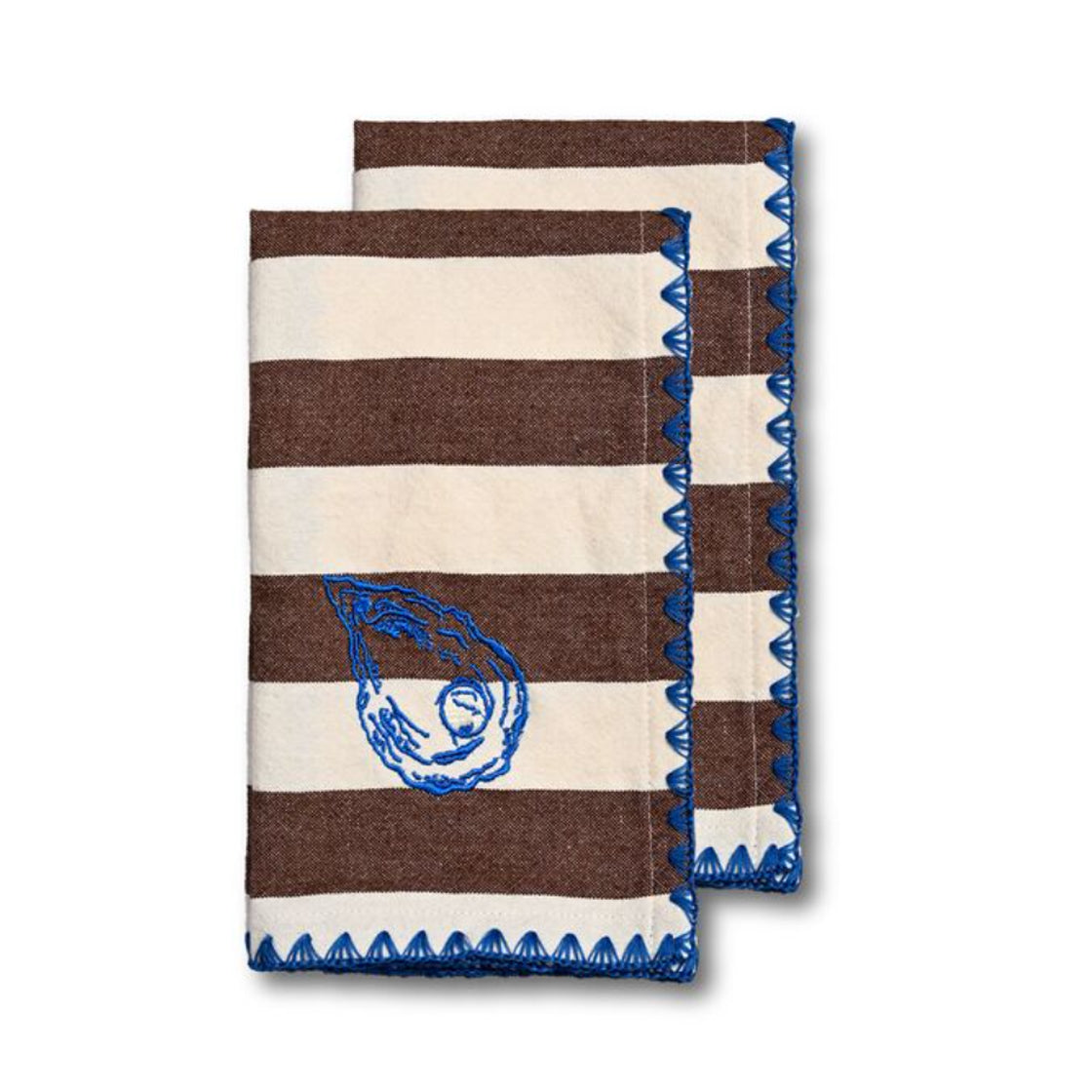 Servietter Tøy Bubba Oyster Blå/Brun - By ByOn