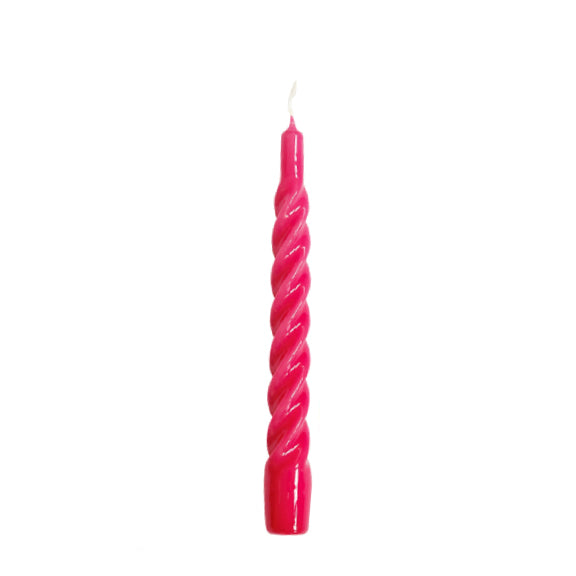 Twisted Candles Raspberry 21 cm - By Kunstindustrien