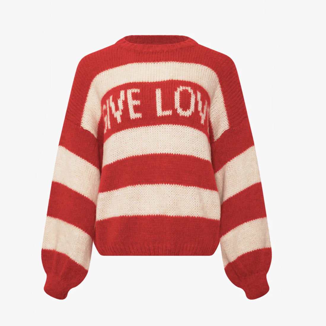 Give Love Knit Red Ivory Stripe - By Noella