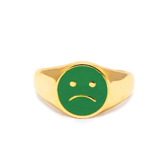 Load image into Gallery viewer, Don´t Tell Me To Smile Green Ring - By Baby Daughter
