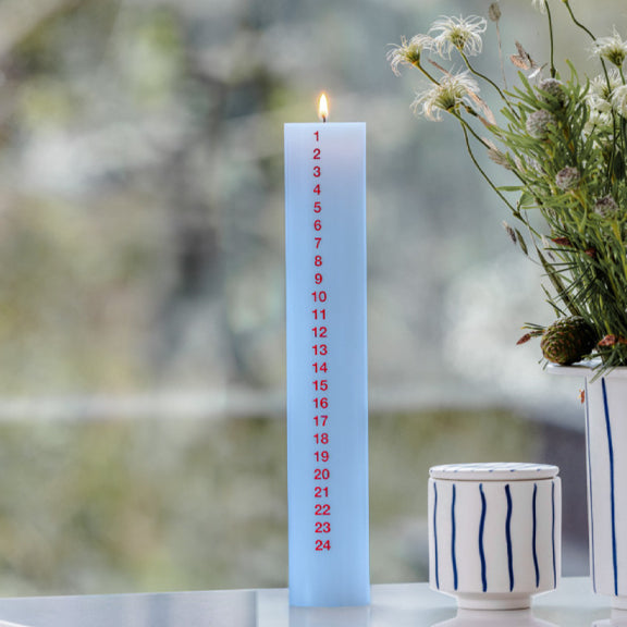 Kalenderlys Lys Blå/Rød - By Kunstindustrien