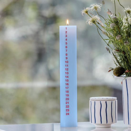 Kalenderlys Lys Blå/Rød - By Kunstindustrien