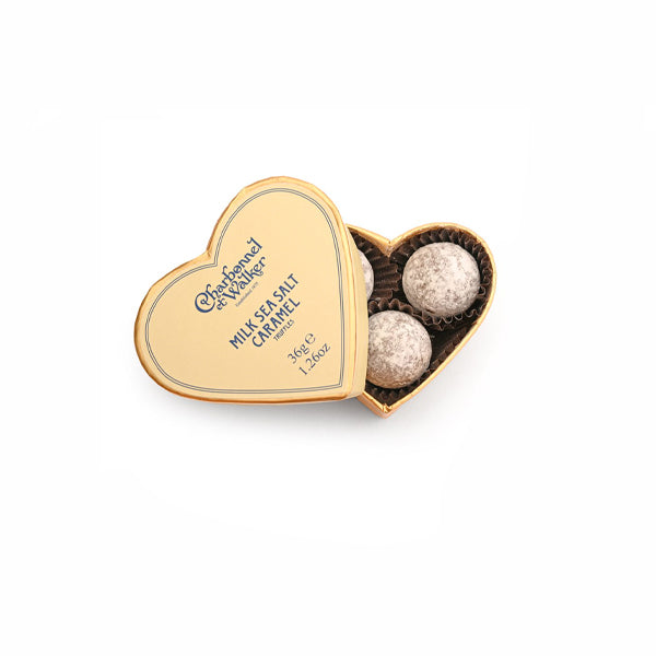 Milk Sea Salt Caramel Chocolate Truffles Cream Mini Heart- By Charbonnel Et Walker