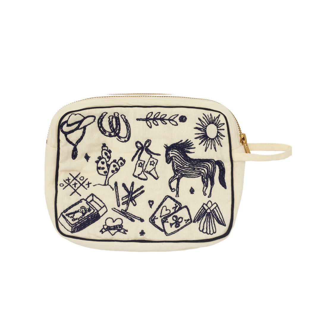 Polly Broderi Make Up Clutch Vanilla - By Habiba
