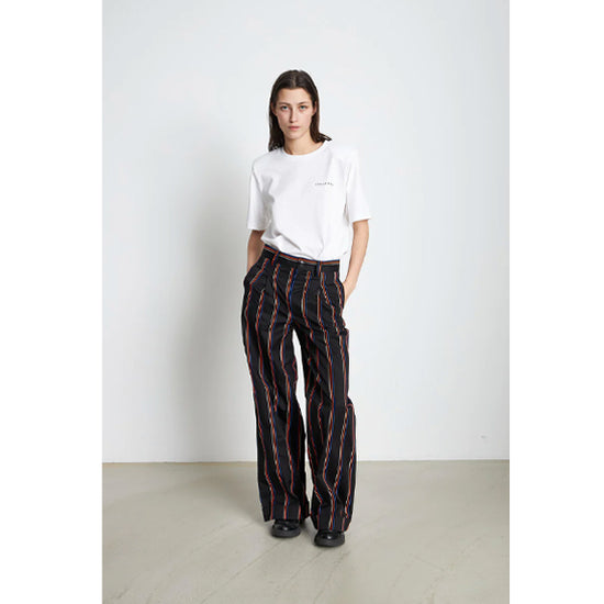 Cotton Pants With Embroidered Stripes - By Stella Nova