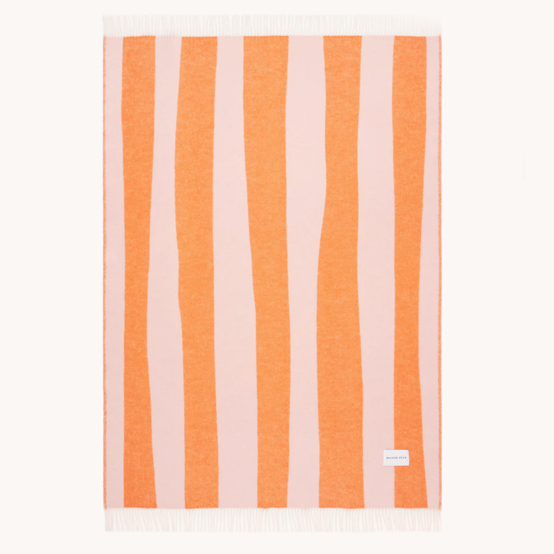 Ullpledd Striper rosa/Orange - By Maison Deux