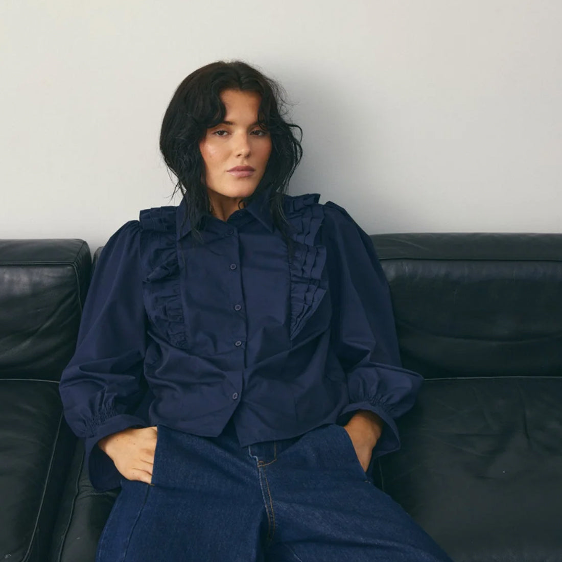 Lucina Bluse Mørk Blå - By Noella