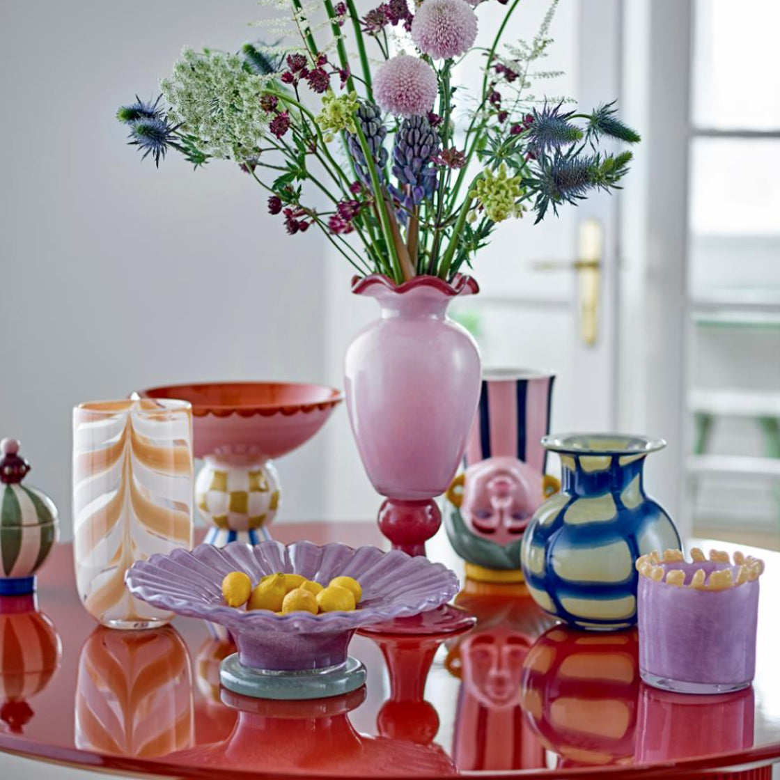 Garnet Skål Rosa Glass - By Bloomingville