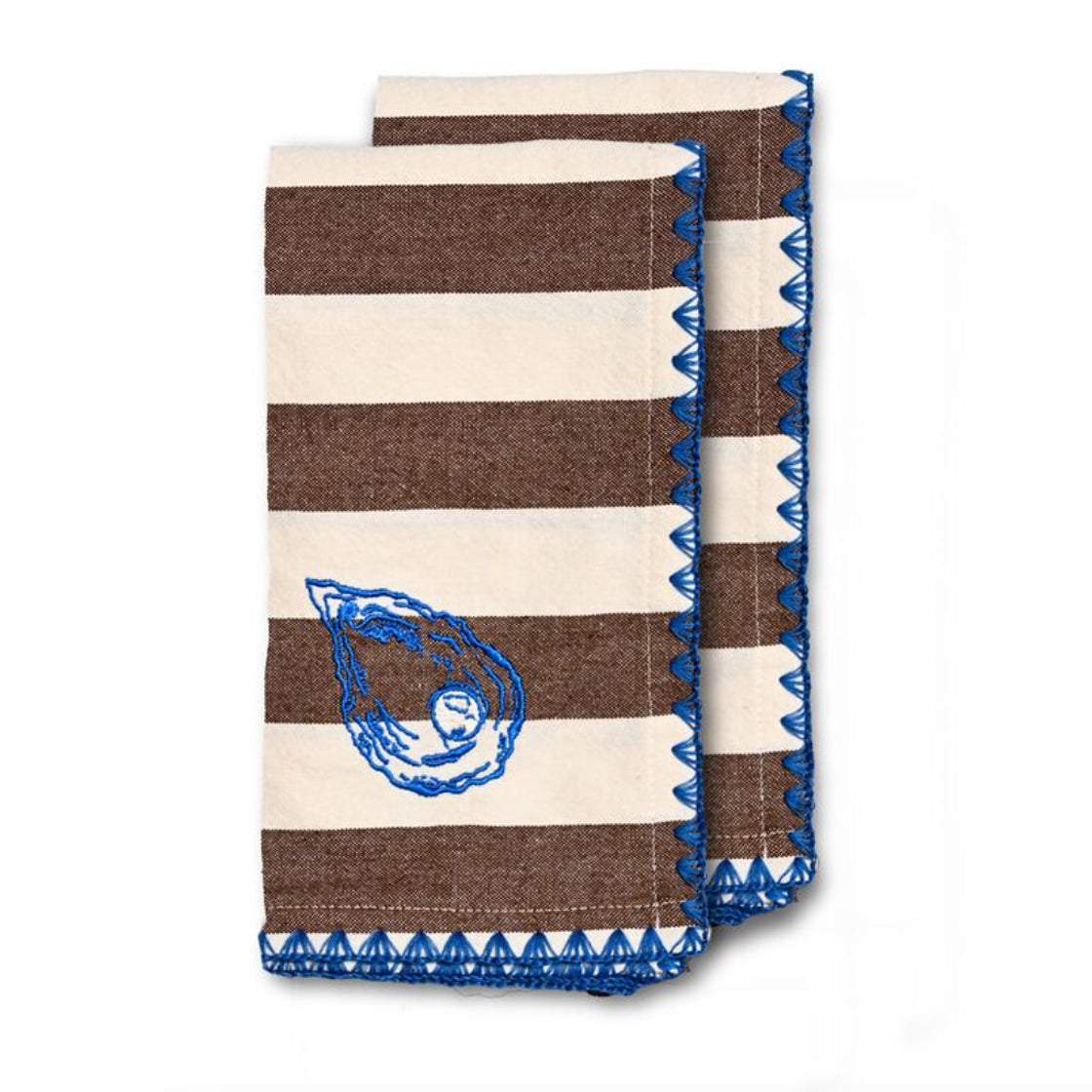 Kjøkkenhåndkle Bubba Oyster Brun/Hvit/Blå - By ByOn