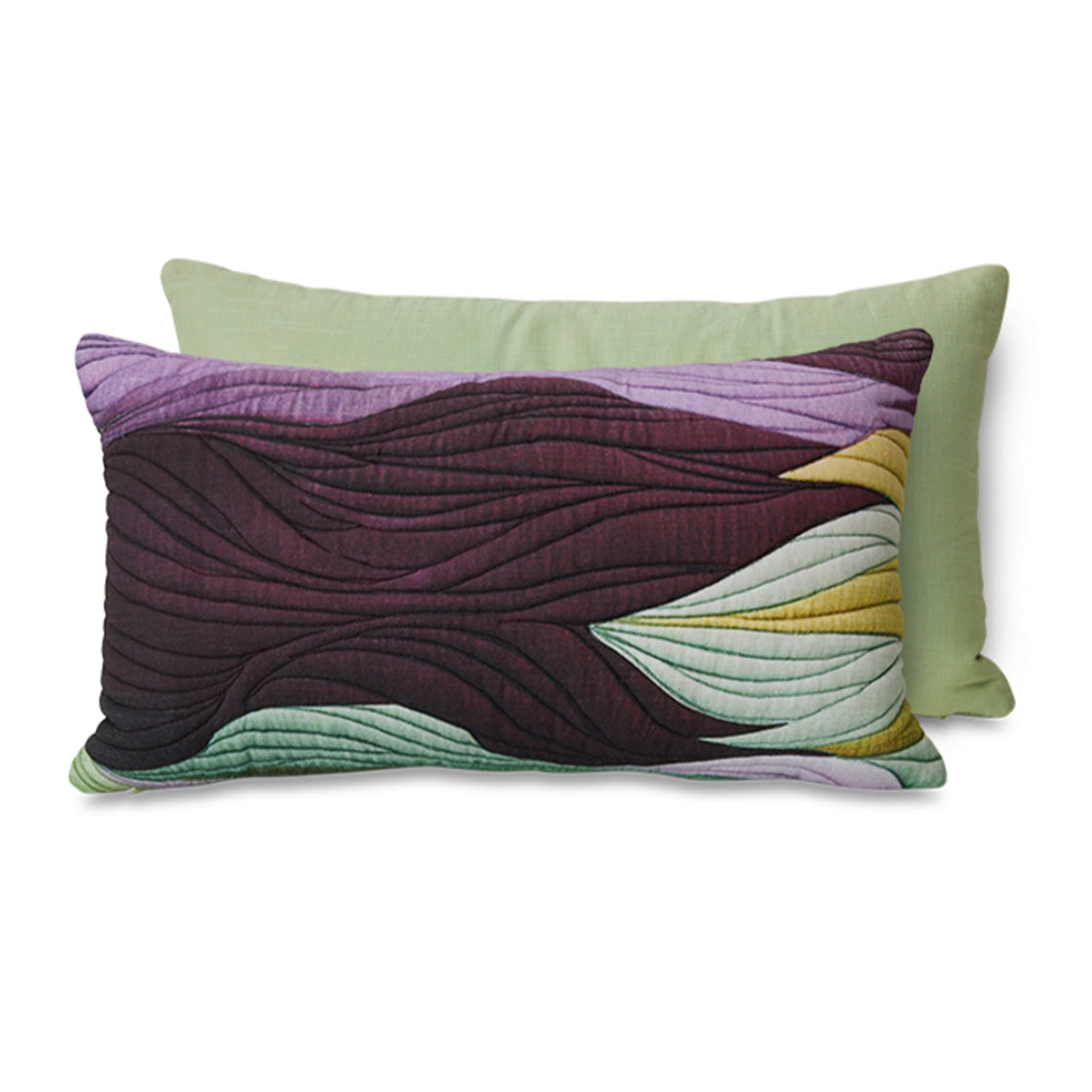 Pute Vannfarger 50x30 - By HK Living med myk fløyel og abstrakte, flytende mønstre i lagdelte fargetoner