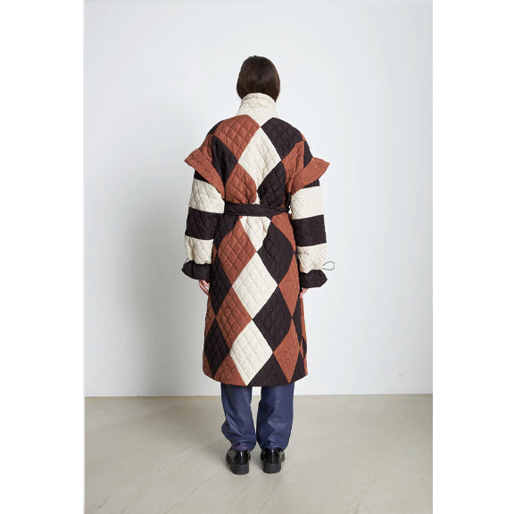 Load image into Gallery viewer, Mathine Quilted Long Coat Nude - By Stella Nova
